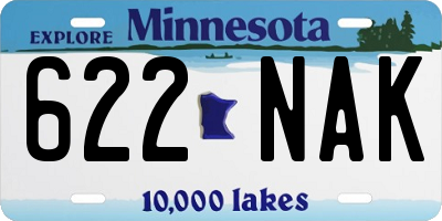 MN license plate 622NAK