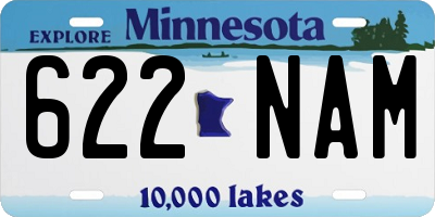 MN license plate 622NAM