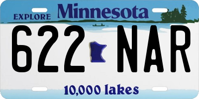 MN license plate 622NAR