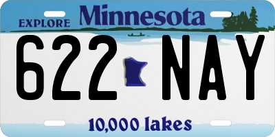 MN license plate 622NAY