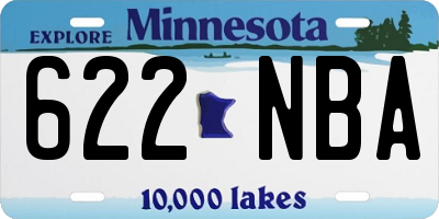 MN license plate 622NBA