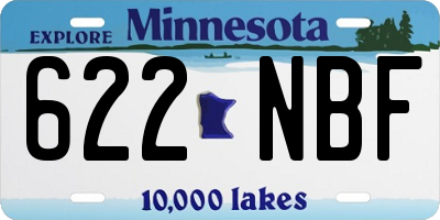 MN license plate 622NBF