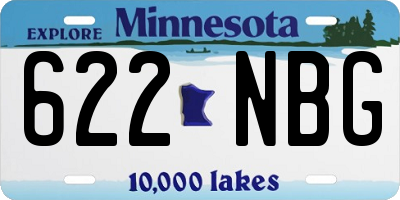 MN license plate 622NBG