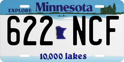MN license plate 622NCF