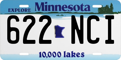 MN license plate 622NCI