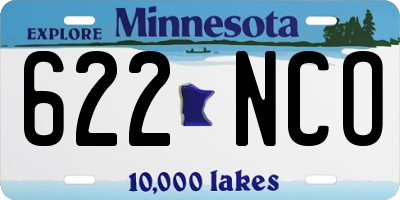 MN license plate 622NCO