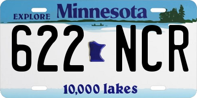 MN license plate 622NCR