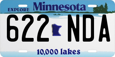 MN license plate 622NDA