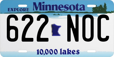 MN license plate 622NOC