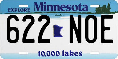 MN license plate 622NOE
