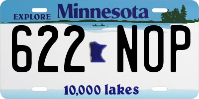MN license plate 622NOP