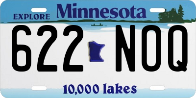 MN license plate 622NOQ
