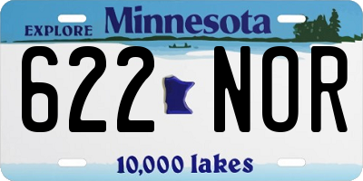 MN license plate 622NOR