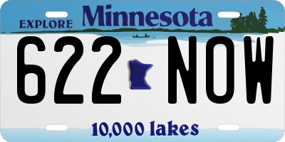MN license plate 622NOW