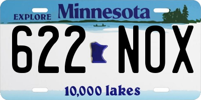 MN license plate 622NOX