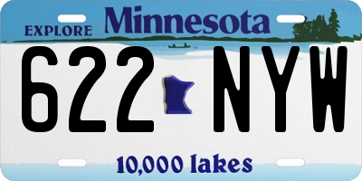 MN license plate 622NYW