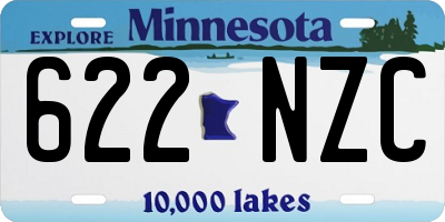 MN license plate 622NZC