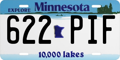 MN license plate 622PIF