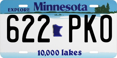 MN license plate 622PKO