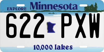 MN license plate 622PXW