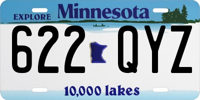 MN license plate 622QYZ