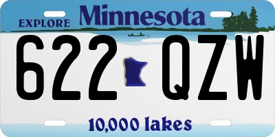MN license plate 622QZW