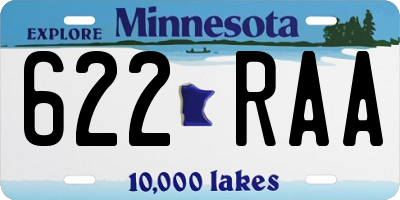 MN license plate 622RAA