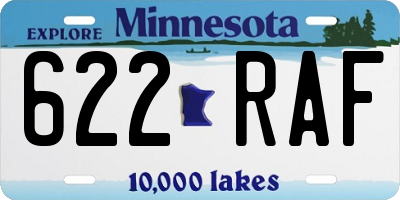 MN license plate 622RAF