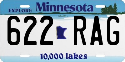 MN license plate 622RAG