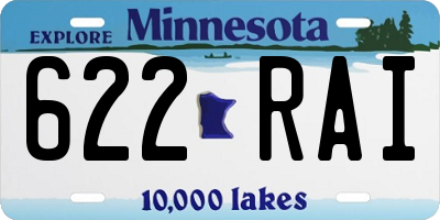 MN license plate 622RAI