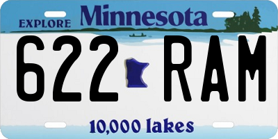 MN license plate 622RAM