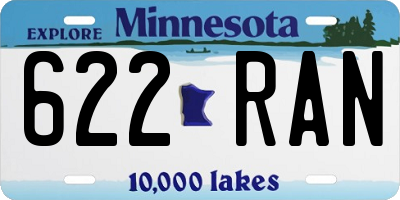 MN license plate 622RAN