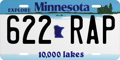MN license plate 622RAP