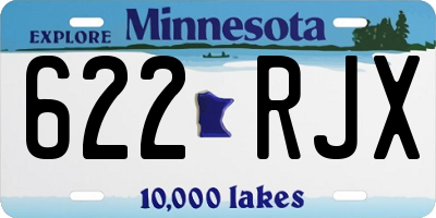 MN license plate 622RJX