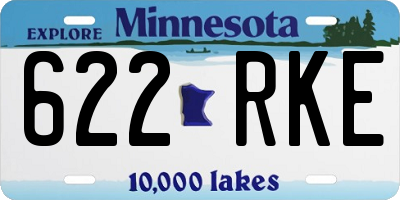 MN license plate 622RKE
