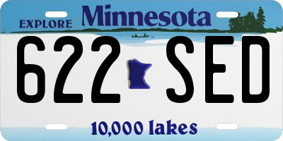 MN license plate 622SED