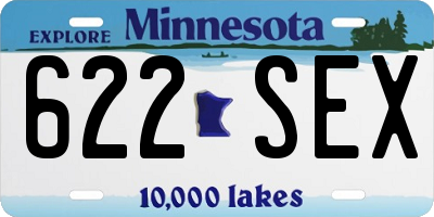 MN license plate 622SEX