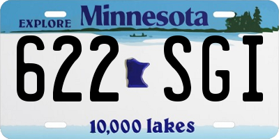MN license plate 622SGI
