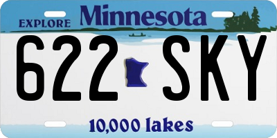 MN license plate 622SKY