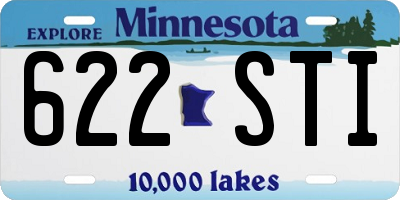MN license plate 622STI