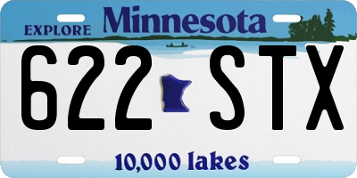 MN license plate 622STX