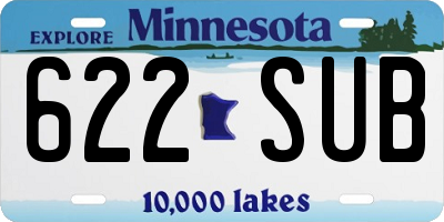 MN license plate 622SUB