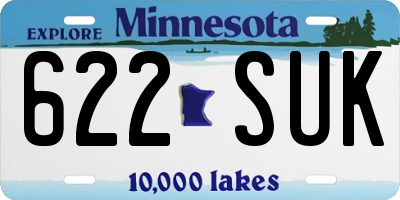 MN license plate 622SUK