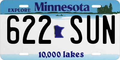 MN license plate 622SUN