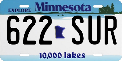 MN license plate 622SUR