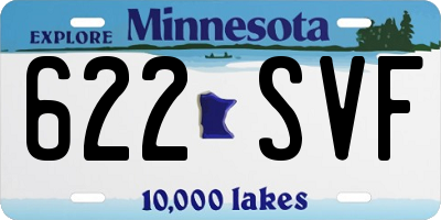 MN license plate 622SVF