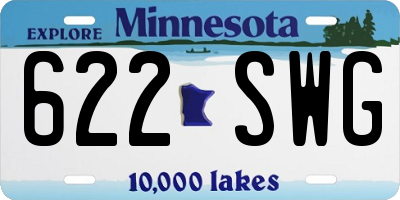 MN license plate 622SWG