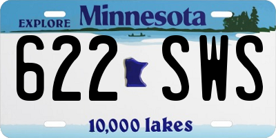MN license plate 622SWS