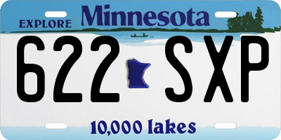 MN license plate 622SXP