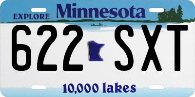 MN license plate 622SXT
